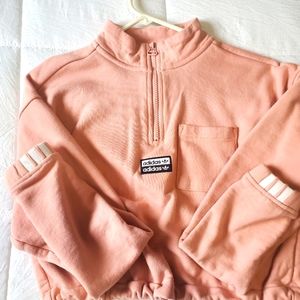 Adidas Blush Pink Crop Top Sweater Size Small